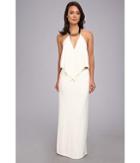 Tbags Los Angeles Convertible Maxi Dress W/ Black/gold Neck Piece (white) Women's Dress