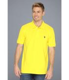 U.s. Polo Assn. Solid Cotton Pique Polo With Small Pony (cyber Yellow) Men's Short Sleeve Knit
