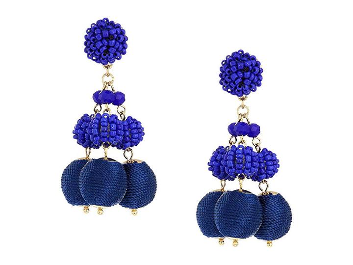 Lilly Pulitzer Salsa Copa Clip On Earrings (bright Navy) Earring