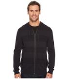 Kenneth Cole Sportswear Techy Mesh Stripe Hoodie (black) Men's Sweatshirt