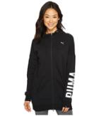 Puma Fusion Elongated Full Zip Hoodie (puma Black Foil) Women's Sweatshirt