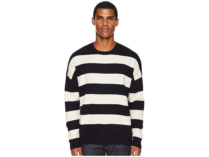 The Kooples Striped Pullover (black) Men's Clothing