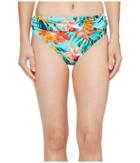 Tommy Bahama Floriana High-waist Sash Bikini Bottom (true Turquoise) Women's Swimwear