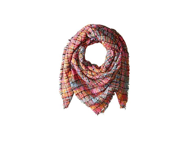 Collection Xiix Textured Plaid Square (black Bright) Scarves