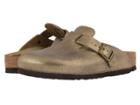Birkenstock Boston (washed Metallic Antique Gold Leather) Women's Clog Shoes