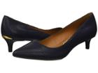 Calvin Klein Gabrianna Pump (dark Navy Shiny Lizard) Women's 1-2 Inch Heel Shoes