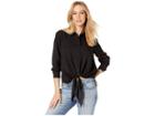 Juicy Couture Tie Front Shirting Top (pitch Black) Women's Blouse