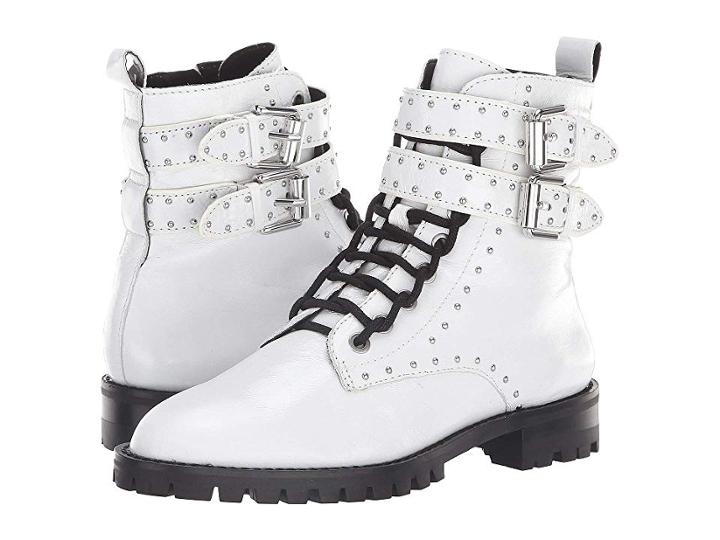 Rebecca Minkoff Jaiden Stud (white Shiny Leather) Women's Boots