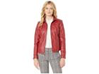 Kenneth Cole New York Zip Front Jacket W/ Knit Inset (ruby Red) Women's Coat