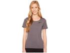 Nike Pro Mesh Short Sleeve Top (dark Grey/black) Women's Workout