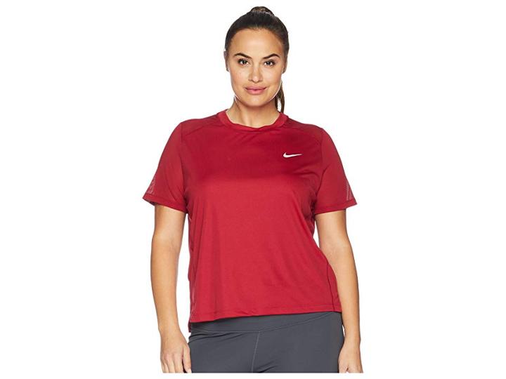 Nike Dry Miler Short-sleeve Running Top (sizes 1x-3x) (red Crush) Women's Short Sleeve Pullover