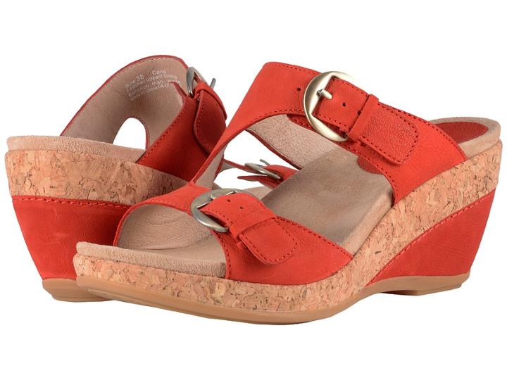 Dansko Carla (tomato Milled Nubuck) Women's Wedge Shoes