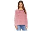 Jack By Bb Dakota Mutual Feelings Burnout Fleece Top (currant Red) Women's Clothing