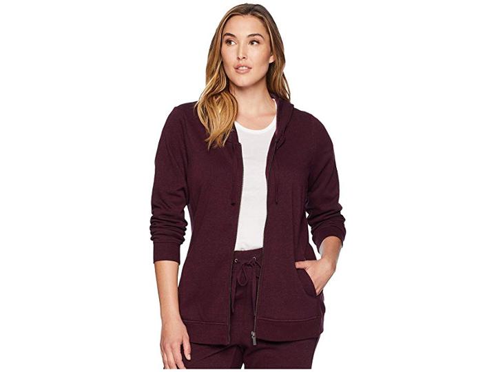 Ugg Plus Size Clara Hoodie (port Heather) Women's Sweatshirt