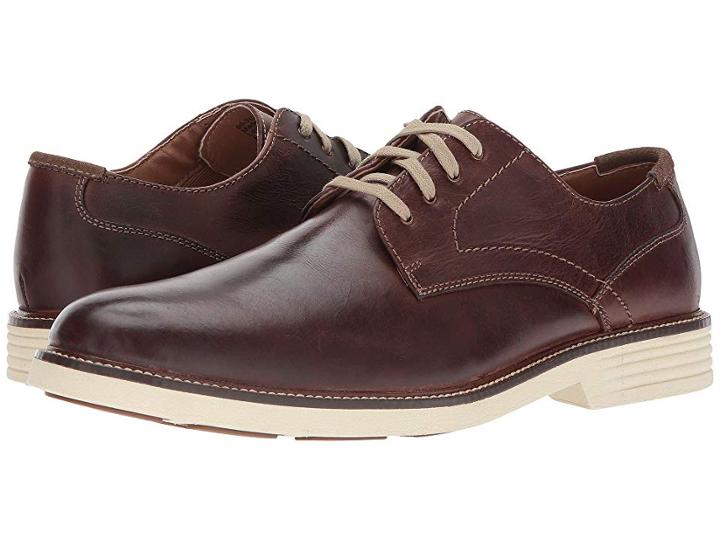 Dockers Parkway Plain Toe Oxford (red/brown Waxy Distressed Burnished Full Grain) Men's Shoes