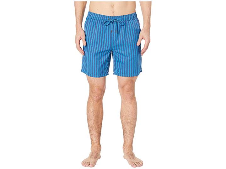 Mr. Swim Cabana Stripe Printed Swim Trunks (navy/royal) Men's Swimwear