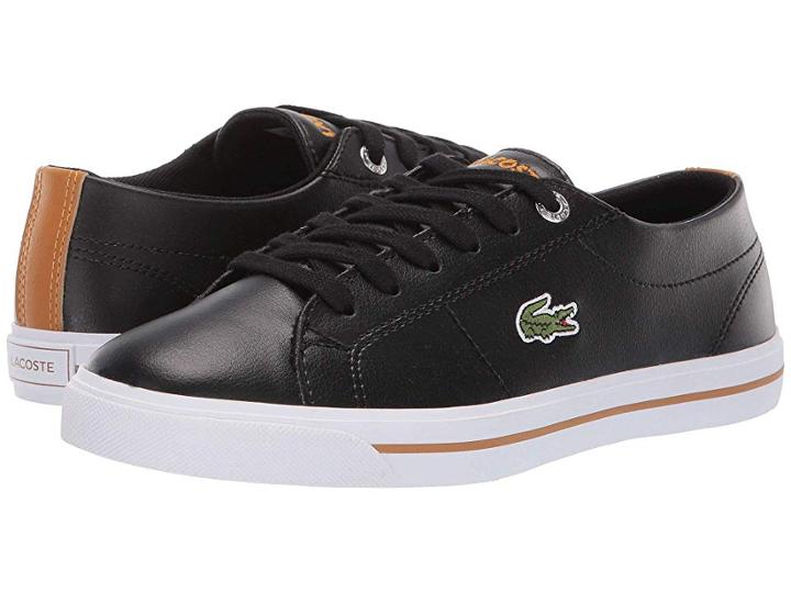 Lacoste Kids Riberac (little Kid/big Kid) (black/dark Tan) Kid's Shoes