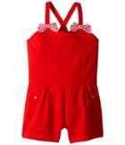 Janie And Jack Sleeveless Ponte Romper (toddler/little Kids/big Kids) (red) Girl's Jumpsuit & Rompers One Piece