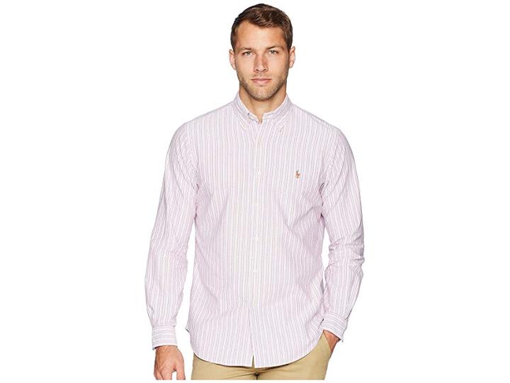 Polo Ralph Lauren Oxford Button Down Sport Shirt (red/black 1) Men's Clothing