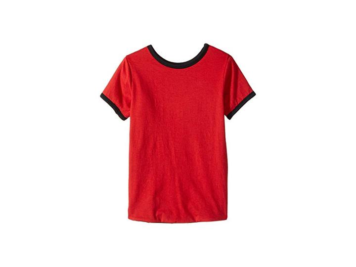4ward Clothing Four-way Reversible Short Sleeve Scoop Jersey Top (little Kids/big Kids) (black/red) Girl's T Shirt