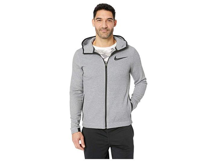 Nike Dry Showtime Full Zip Hoodie (black Heather/black) Men's Workout