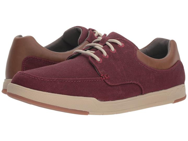 Clarks Step Isle Lace (burgundy Canvas) Men's Shoes