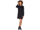 Tribal Long Sleeve Zipper Dress With Hood (black) Women's Dress