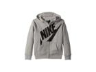 Nike Kids Futura Fleece Full Zip Hoodie (little Kids) (dark Grey Heather) Boy's Sweatshirt