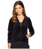 Juicy Couture Track Velour Gothic Crystals Robertson Jacket (pitch Black) Women's Clothing