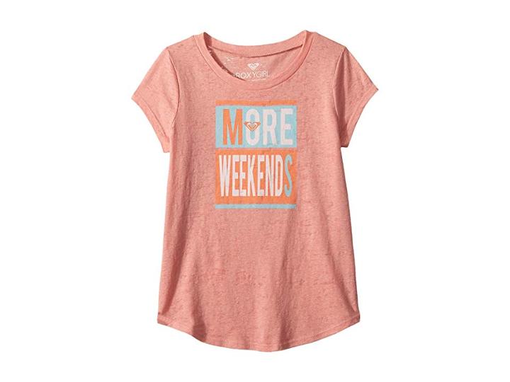 Roxy Kids More Weekends Fashion Crew Top (big Kids) (lobster Bisque) Girl's T Shirt