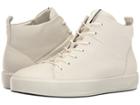 Ecco Soft 8 High Top (white Cow Leather) Women's Lace Up Casual Shoes