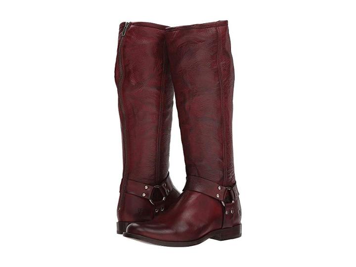 Frye Phillip Harness Tall (burnt Red Soft Vintage Leather) Women's First Walker Shoes
