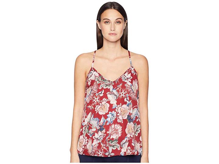 Maison Du Soir Luella Tank Top (brick Red Floral) Women's Sleeveless