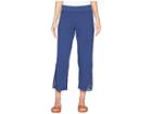 Mod-o-doc Heavier Slub Jersey Crochet Lace Cropped Pants (new Navy) Women's Casual Pants