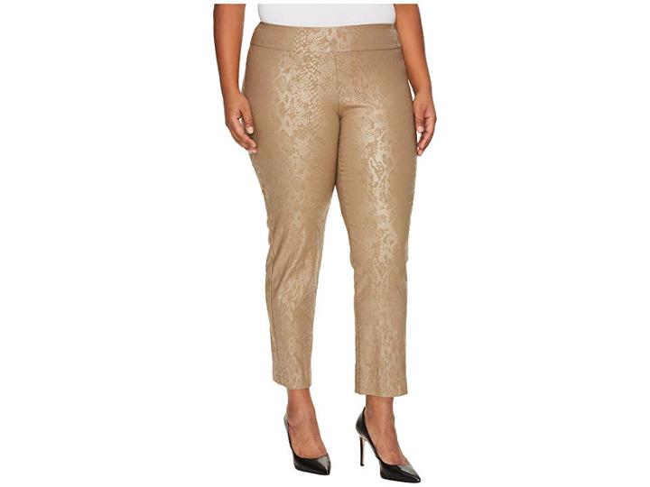 Krazy Larry Plus Size Pull-on Ankle Pants (taupe Python) Women's Dress Pants