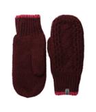 The North Face Cable Knit Mitt (deep Garnet Red/cerise Pink (prior Season)) Extreme Cold Weather Gloves