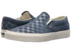 Vans Classic Slip-ontm ((checker Emboss) Vintage Indigo/marshmallow) Skate Shoes