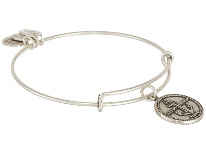 Alex And Ani Rhode Island Charm Bangle (rafaelian Silver Finish) Bracelet