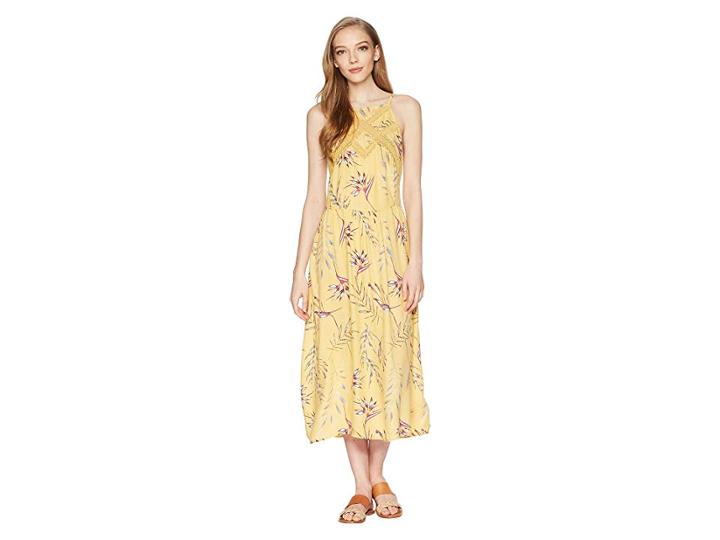 Roxy Summer Navajo (buff Yellow Stormy Flowers) Women's Dress