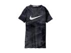 Nike Kids Pro Short Sleeve Fitted Top Aop (little Kids/big Kids) (black) Boy's Clothing