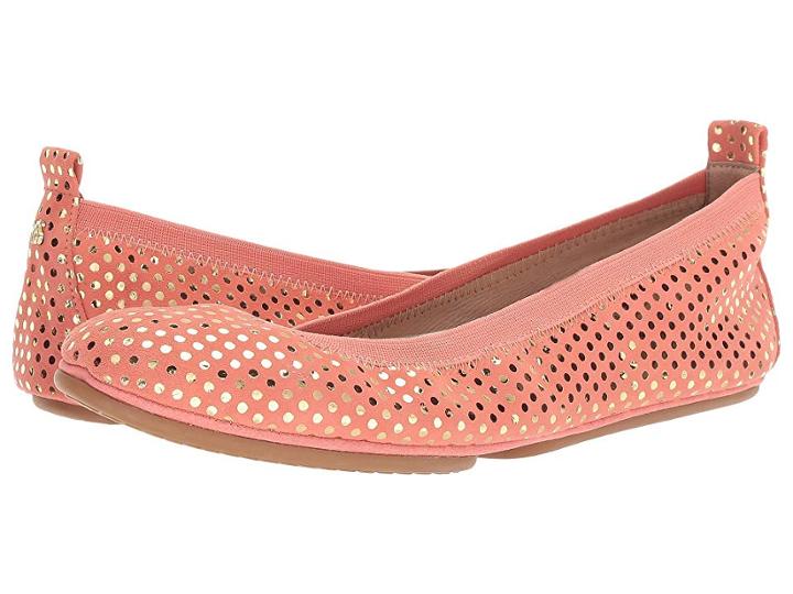 Yosi Samra Samara (coral Dotted Suede) Women's Flat Shoes