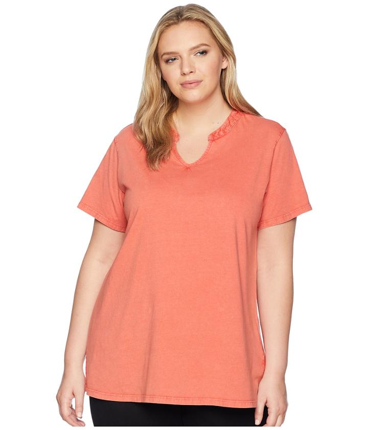 Aventura Clothing Plus Size Casia Short Sleeve Top (bossa Nova) Women's Clothing