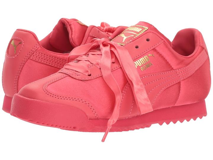 Puma Kids Roma Satin Ps (little Kid/big Kid) (paradise Pink/puma Team Gold) Girls Shoes