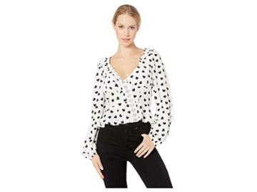 For Love And Lemons Willow Long Sleeve Top (ivory) Women's Long Sleeve Button Up