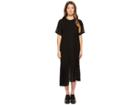 Y's By Yohji Yamamoto O-s Sleeve Pleats Op Short Sleeve Tee Dress (black) Women's Dress