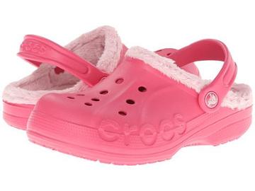 Crocs Kids Baya Fleece Clog (toddler/little Kid) (hot Pink/petel Pink) Girls Shoes