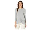 Kensie Drapey French Terry Sweatshirt Ks1k3778 (heather Grey) Women's Sweatshirt