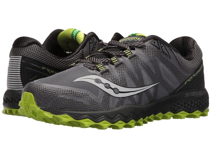 Saucony Peregrine 7 (grey/black/lime) Men's Shoes