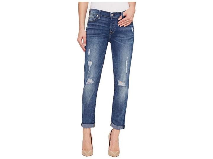 7 For All Mankind Josefina W/ Destroy In Radiant Pier (radiant Pier) Women's Jeans