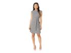 Ellen Tracy Cap Sleeve Fit And Flare Dress (black/white) Women's Dress